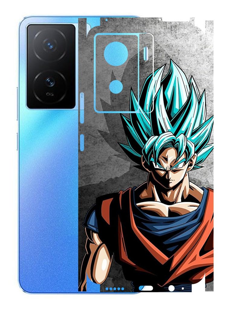 AtOdds - VIVO IQOO Z7 (5G) Mobile Back Skin Sticker - Lamination - Rear Screen Guard Protector Film Wrap (Coverage - Back+Camera+Sides) (Design - Goku)