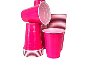 MBP My Beer Pong 50 Pinke Trinkbecher 0,5 l | Bierpong Becher Set für Geburtstag & Festival | Plastikbecher robust & wiederverwendbar | Party-Cups spülmaschinenfest
