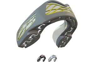 SAFEJAWZ Nitro Paradenti Sportivo Adulti e Bambini Contatto Completo per Tutti Gli Sport, tra Cui Rugby, MMA, Hockey, Judo Arti Marziali e Boxe (Grigio)