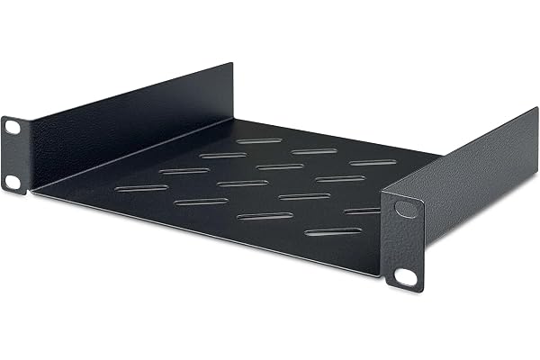 DIGITUS Étagère - 1U - 10 pouces (254 mm) - Pour armoire réseau - 200 mm de profondeur - Tôle d'acier perforée - Noir