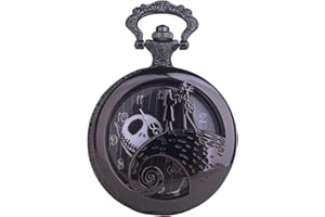 TIONG Van Gogh Montre de poche à quartz avec chiffres romains et lune étoilés et boîtier argenté pour homme et femme (avec sac cadeau)