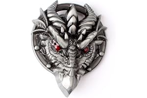 Longcreek Dragon Belt Buckle for Men, Dragon Head Belt Buckle, Norse Viking Dragon Belts Buckle, Celtic Dragon Animal Belt Buckles, Western Cowboy belt buckle, Vintage Punk Rock belts buckles