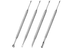 ADDLOTLOT 4 PCS Nail Cuticle Pushers Stainless Steel Cuticle Trimmer Nail Tools Scraper Dead Skin Remover Loop Cuticle Pusher 2 in 1 Nail Cuticle Pusher Non Slip Double Ended Nail Cuticle Trimmer