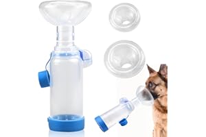 exatta Distanziatore per inalatore per Cani o Gatti,Camera di aerosol inalatore,con 2 Misure di mascherine,per Animali Domestici,Aiuta Gli Animali Domestici a Respirare e dispensare farmaci (Blu)