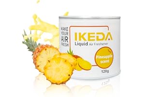 IKEDA SCENTS 120g Senteur Ananas Désodorisant Liquide pour Voiture | Eliminateur D'odeurs Puissant | 60 Jours de plus de Parfum | Parfum de Voiture Accessoires de Voiture pour Hommes et Femmes