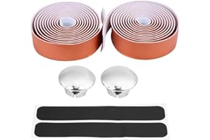 BROCO 1 Pair Bicycle RaceRibbon Bicycle Handlebar Tape Non-Slip Shock-Absorbent Comfort Bike Cycling Handlebar Handle Grip Tape Wrap Non-Slip Shock-Absorbent for Road Urban Bikes (Orange)