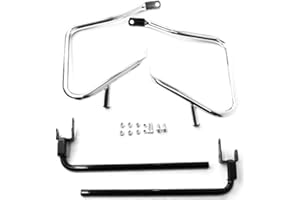 EAGLE SKULL Chrome Rear Saddlebag Guards Support Kit Harley Davidson Touring Electra Street Glide Road King Ultra Classic Limited CVO 2014-2023 Saddle Bags Bag Bars Guard Mount Saddlebags # 90200787 Bar Supports