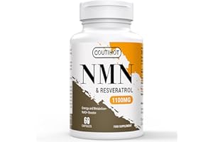 COUTIHOT 1100mg NAD & Trans-Resveratrol Capsules with 50mg Black Pepper Extract - Nutrient-Rich Blend - Gluten-Free, Non-GMO (60 Count, Pack of 1)