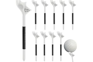 PRETTY KAURV 10 Pcs Golf Ball Tee, Flightpath Golf Tees, 10° Lightweight Training Golf Tee Holder, Reduce Friction and Increase Distance Unbreakable Practice Golf Tee