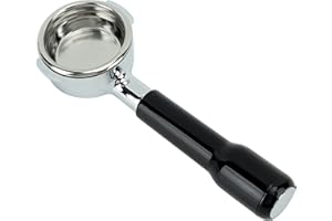 PYHODI Portafiltro Desnudo sin Fondo E61, Portafiltro de café de 58 Mm, Portafiltro de Doble Boquilla de Acero Inoxidable, Filtro de una Sola Capa Portafiltro de Mano sin Fondo para (C2 Plástico Negro)