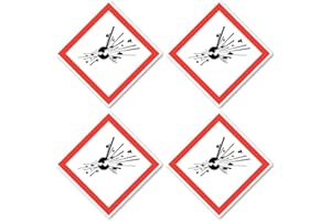 HAVATI Explosionsgefährlich, Gefahrensymbol: UN/GHS-Gefahrenpiktogramm - Aufkleber: 10 cm, 4 Stück