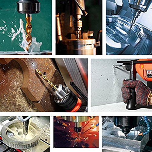 JTENG 60 Stk. Micro Bohrer Set 1/1,5/2/2,5/3/3,5mm Titanium HSS High Speed Metallbohrer Spiralbohrer Bohrersets Profi Drill Bit (10Stk.*6 Pack) - 6
