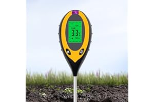BLUESEABUY 4in1 Boden Feuchtigkeitsmessgerät für Pflanzen, Bodenmessgerät für pH Messgerät, Feuchtigkeit, Licht und Temperatur Boden Feuchtigkeitsmesser, Bodentester für Den Garten & die Landwirtschaft