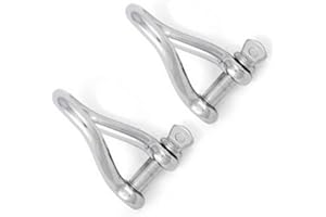 UNIVERSAL HARDWARE 10mm Twisted Shackles Stainless Steel A4-Marine Grade (316) - for connecting Ropes, Anchors and Chains (Pack of 2)