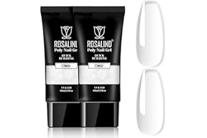 ROSALIND Transparente Uñas de Gel, 2pcs 60ml Poly Nail Extention Gel Acrylic Nail Extensión Geles para Bricolaje en Casa y Regalos de San Valentín, Uñas Rápida Molde Finger
