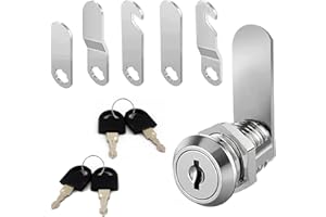 VNIDJGB Universal Cabinet Lock, Multi-Purpose Cam Lock Including 5 Locks Plate 4 Keys,Durable Multi-Function Letterbox Locker Locks for Cabinet, Cupboard, Mailbox, Drawer, Furniture Door & Post Box