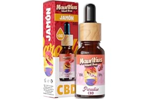 MAURITIUS ISLAND DOGS Relajante para Gatos y Perros CBD 10% Gotas Calmantes para Ansiedad, Viaje, Articulaciones, Arañazos, Ladridos, Estrés - Hecho en España - Tranquilizante MCT-Coco Natural para Mascotas (Jamón)