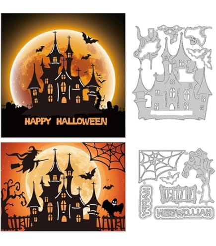 GLOBLELAND Halloween Stanzformen - Metall Schablonen Für Karten & Scrapbooking