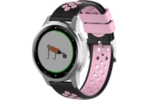 Wownadu 18mm Pasek Kompatybilny z Garmin Vivoactive 4S / Vivomove 3S / Venu 3S / Venu 2S, Forerunner 255S / 255S Music / 265S Paski Sportowe Silikonowy Zastępcze