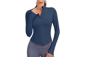 JoyGirl Damen Sportjacke Full Reißverschluss Laufjacke Langarm Shirt Gym Fitness Top Yoga Oberteil Trainingsjacke mit Daumenloch
