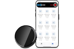 Hinne 64GB Magnetic Voice Recorder, Voice Activated, 800 Hours Recording, DSP Noise Reduction, MP3/WAV Format, USB-C, 3.5mm Headphone Jack, Compact Design