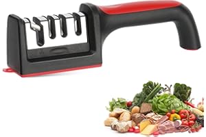 LWMTT Ręczna ostrzałka do noży, 4 w 1, 4-stopniowa ostrzałka do noży kuchennych, do renowacji, naprawy, polerowania noży kuchennych, noży kuchennych, noży i nożyczek kuchennych