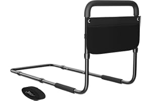 ToyaTec Griglia per letto per anziani e disabili, manico di sicurezza con ringhiera regolabile in altezza e design rimovibile, facile da installare (nero)