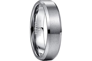 NUNCAD Mens Wedding Ring 4mm/6mm/8mm Tungsten Carbide Ring for Men Women Silver/Black/Gold Simple Band Ring Comfort Fit Size L1/2 to Z+3