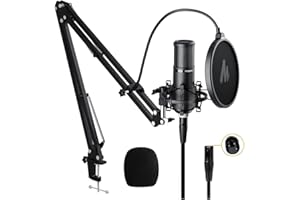 MAONO Set di microfoni a condensatore XLR AU-PM320S, microfono cardioide professionale per registrazione in studio vocale per streaming, Voice Over, ASMR, Home-studio