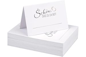 SVALOR 60 Stück Tischkarten,Tischkarten Hochzeit Schön dass du da bist,110x85mm Platzkarten Tischdekoration Namenskarten zum selbst Beschriften,für Hochzeit Geburtstag Konfirmation Kommunion Taufe Feier