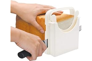 PCAPZZ Bread Slicer Hands DIY Toast Cutter with Cutting Guide Foldable Adjustable Slice Thickness Cutter for Sandwich Loaf Bread & Cakes