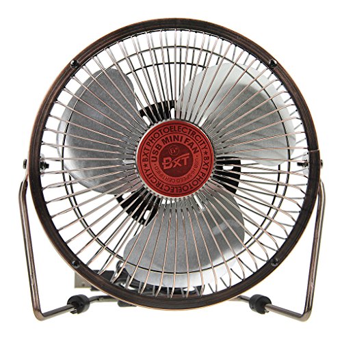 BXT® Mini Ventilateur de Sol USB Refroidissement Ventilo Portable Ventilateur Table Silencieux Electrique Ventilateur Brasseur d'air Ventilateur Entièrement en Métal Mini Fan Desk Ventilo Sécurité Fan Cool Soutien sur Table Extérieur et Intérieur Style Classique (6 pouce )