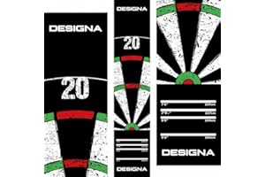 Designa Darts MAT43 Tapis de fléchettes antidérapant Double Dessus 290 cm x 60 cm