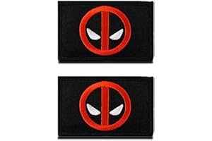 ZCKETO 2 PCS Dead-pool Super-héros Tactiques Insignes Applications Crochet et Boucle Patches pour Sac à Dos Chapeau Uniforme Manteau Chien Voyage en Plein Air ai Tactiques Militaires