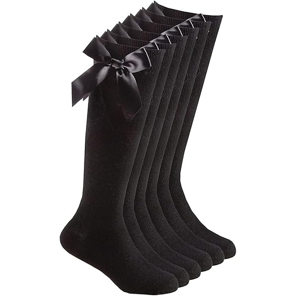 La Grande Cucina 5 Paia Calzini Alti Al Ginocchio Per Bambine - Cotone, Semplici, Per Scuola | Taglie Da 2 A 14 Anni Calzini Bambini Taglie Varie - Foto 5