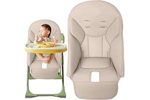 ARSBORUI Coussin Chaise Haute Bébé, Housse en Cuir PU pour Chaise De Salle À Manger, Siège Confortable pour Peg Perego, Siesta Zero3, Baoneo, Kosmic Jané (Beige)