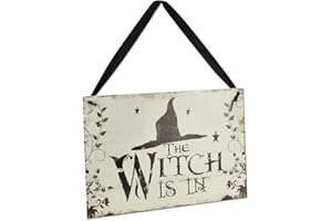 AFASOES Halloween Welcome Hanging Sign Happy Halloween Door Sign Wooden Plaque Board Sign Decor with Witch Hat Decoration Props for Haunted House Home Outdoor Halloween Themed Party