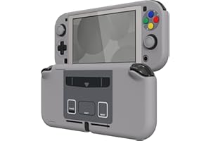 eXtremeRate Schutzhülle für Nintendo Switch Lite,Schutzhülle Case Hülle Tasche Zubehör für Switch Lite Joycon Konsole/Displayschutzfolie/Sticks-Kappen/Knöpfe-Kappen-Stickers(SFC SNES Classic EU)