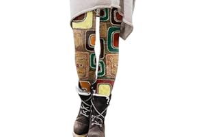 CHENSIYU Thermoleggins für Damen Winter Hosen Weihnachten Muster Schlank Reithose Thermo Strumpfhosen Stretch Gefütterte Leggings Thermostrumpfhose High Waist Fleece Winterleggins