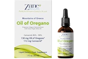 ZANE HELLAS PROBABLY THE BEST OREGANO OIL PRODUCTS IN THE WORLD Zane Hellas 70% Oregano Oil. Greek Essential Oil of Oregano .86% Min Carvacrol. 112mg Carvacrol Per Serving. Probably The Best Oregano Oil in The World. 1 fl. oz.- 30ml