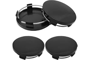Roinaid 4 Stück Nabendeckel 60mm Universal Radnabenkappen Hochwertiges ABS Nabendeckel Radnabenabdeckung OD 60mm ID 56mm, Polierte Oberfläche Kompatibel mit Den Meisten Autofelgen (Schwarz)