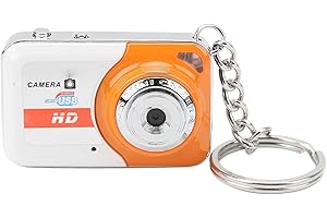 SXHLSELLER Camcorer für Vlogging, HD-Videokamera, Kleine Daumenkamera mit Schlüsselanhänger und Bewegungserkennungsfunktion Als für Kinder (Orange)
