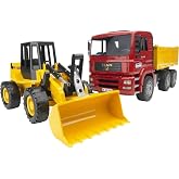 Bruder - Man Damperli Kamyon Ve Fr 130 Kep&ccedil;e &Ouml;l&ccedil;ekli Model | 3 yaşından itibaren iş ara&ccedil;ları, kamyonlar, şarj cihazları, oyun