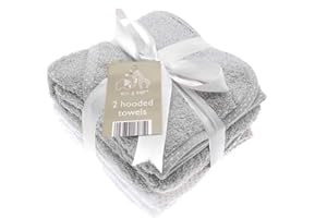 Elli and Raff Lot de 2 serviettes de bain avec capuche - 100 % coton - Pour bébé - Cadeau, Blanc