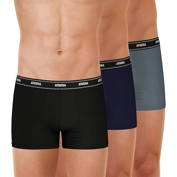 Athéna Men's BASIC COLOR Underwear, NOIR/BLEU/GRIS