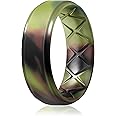 Egnaro Inner Arc Ergonomic Breathable Design, Silicone Rings Mens with Half Sizes, 7 Rings / 4 Rings / 1 Ring Rubber Wedding Bands, 8.5mm Wide-2mm Thick