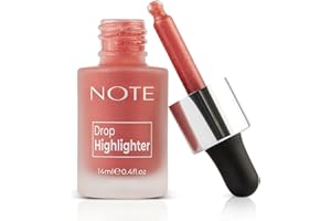 NOTE COSMETICS NOTE COSMÉTIQUE - Enlumineur Liquide Drop Highlighter - Illuminateur de Teint en Gouttes Fini Métallisé - Maquillage de Teint Éclat Naturel et Durable - Pearl Rose