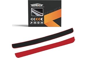 GZRUICA Rear Bumper Protector Strip Clear Back Bumper Protector Guard Rubber Scratch-Resistant Trunk Sill Plate Scuff Plate Car Accessory for SUV/Cars Universal Black Base with Full Tape Pack-1