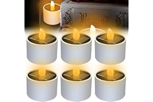 NAVESO 6 Piezas Velas Solares, Velas Solares LED Exterior Jardin, Velas LED Efecto Llama Solares Exterior, Velas Solares para Exteriores, Velas Impermeables Exterior para camping decorativas Sin Llama