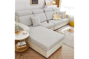 ‎TOPCHANCES TOPCHANCES Sofa Sitzkissenbezüge - Universal Stretch Sofa Schonbezüge Couch Sitzbezug L-Form, Weich Sofasitzbezug Couch Chaiselüberzüge, Sofa Kissenschutz Bezüge (Hellgrauer Keks)